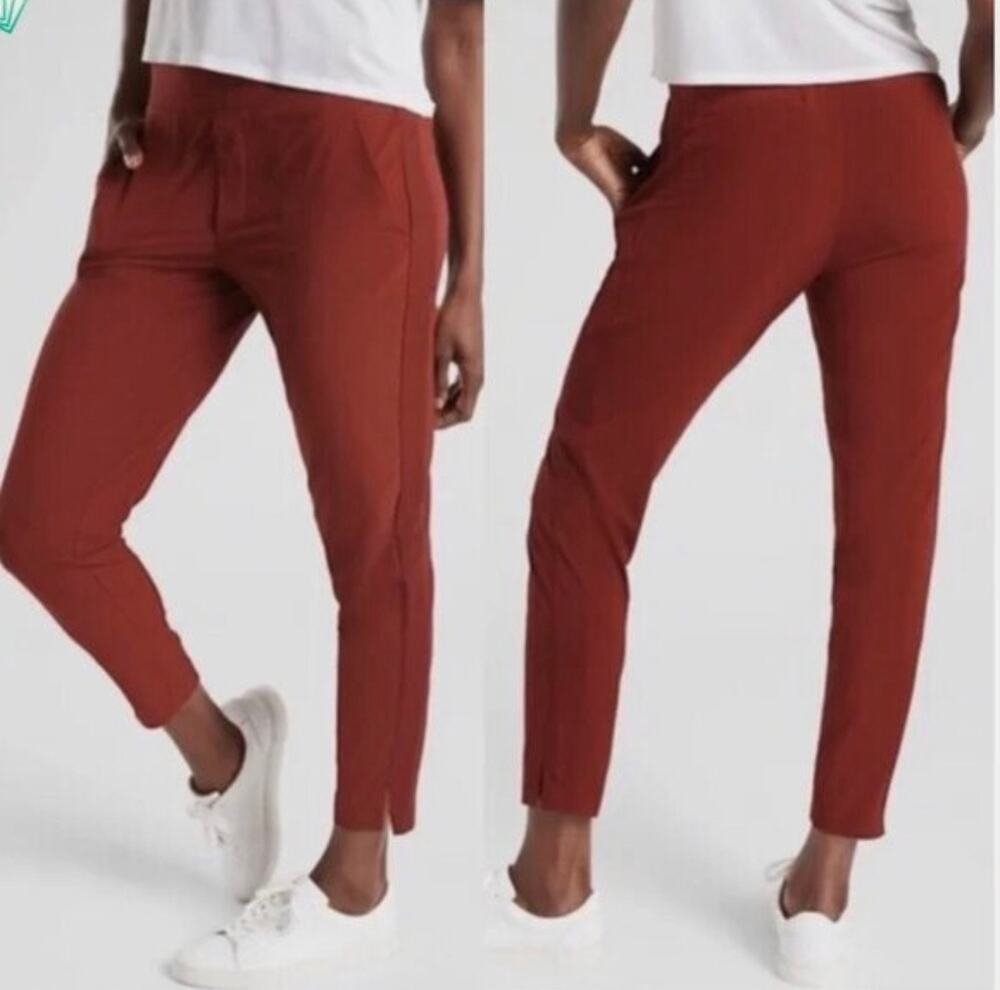 Athleta Brooklyn Ankle Pants Size 14 Cinnamon Athleisure Casual Stretchy